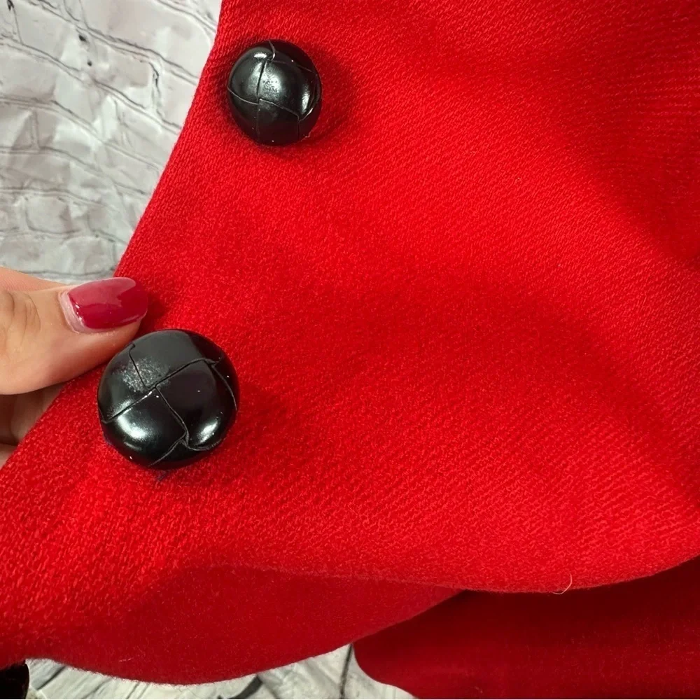 vintage Bloomingdale's red black blazer jacket sz 12 office professional